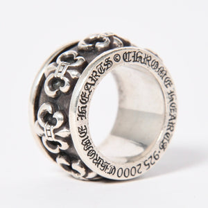 CHROME HEARTS クロムハーツ スピナー BSフレア リング サイズ18号 重量約39.09g 指輪 百合の紋章 アクセサリー シルバー925 美品 中古 4a007039