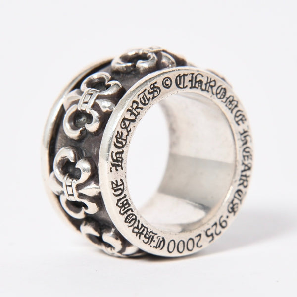 CHROME HEARTS クロムハーツ スピナー BSフレア リング サイズ18号 重量約39.09g 指輪 百合の紋章 アクセサリー シルバー925 美品 中古 4a007039