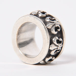 CHROME HEARTS クロムハーツ スピナー BSフレア リング サイズ18号 重量約39.09g 指輪 百合の紋章 アクセサリー シルバー925 美品 中古 4a007039