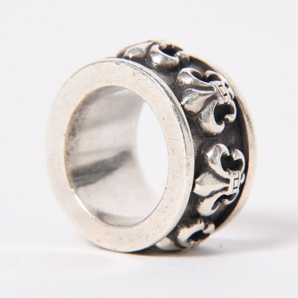 CHROME HEARTS クロムハーツ スピナー BSフレア リング サイズ18号 重量約39.09g 指輪 百合の紋章 アクセサリー シルバー925 美品 中古 4a007039