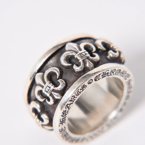 CHROME HEARTS クロムハーツ スピナー BSフレア リング サイズ18号 重量約39.09g 指輪 百合の紋章 アクセサリー シルバー925 美品 中古 4a007039