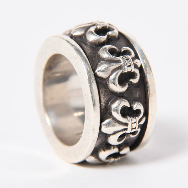 CHROME HEARTS クロムハーツ スピナー BSフレア リング サイズ18号 重量約39.09g 指輪 百合の紋章 アクセサリー シルバー925 美品 中古 4a007039