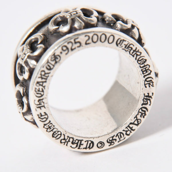 CHROME HEARTS クロムハーツ スピナー BSフレア リング サイズ18号 重量約39.09g 指輪 百合の紋章 アクセサリー シルバー925 美品 中古 4a007039
