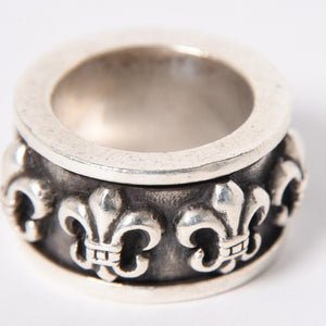 CHROME HEARTS クロムハーツ スピナー BSフレア リング サイズ18号 重量約39.09g 指輪 百合の紋章 アクセサリー シルバー925 美品 中古 4a007039