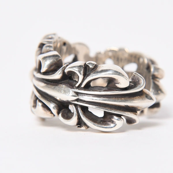 極美品 CHROME HEARTS クロムハーツ ダブルフローラルクロスリング サイズ27号 重量約26.85g 指輪 フローラル クロス アクセサリー シルバー925 中古 4a007043