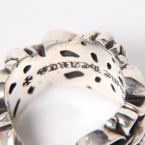 極美品 CHROME HEARTS クロムハーツ ダブルフローラルクロスリング サイズ27号 重量約26.85g 指輪 フローラル クロス アクセサリー シルバー925 中古 4a007043