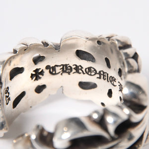 極美品 CHROME HEARTS クロムハーツ ダブルフローラルクロスリング サイズ27号 重量約26.85g 指輪 フローラル クロス アクセサリー シルバー925 中古 4a007043