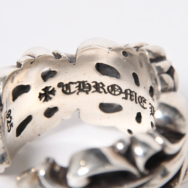 極美品 CHROME HEARTS クロムハーツ ダブルフローラルクロスリング サイズ27号 重量約26.85g 指輪 フローラル クロス アクセサリー シルバー925 中古 4a007043