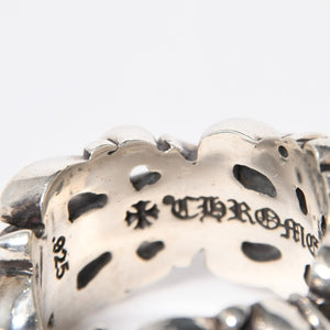 極美品 CHROME HEARTS クロムハーツ ダブルフローラルクロスリング サイズ27号 重量約26.85g 指輪 フローラル クロス アクセサリー シルバー925 中古 4a007043