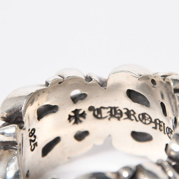 極美品 CHROME HEARTS クロムハーツ ダブルフローラルクロスリング サイズ27号 重量約26.85g 指輪 フローラル クロス アクセサリー シルバー925 中古 4a007043