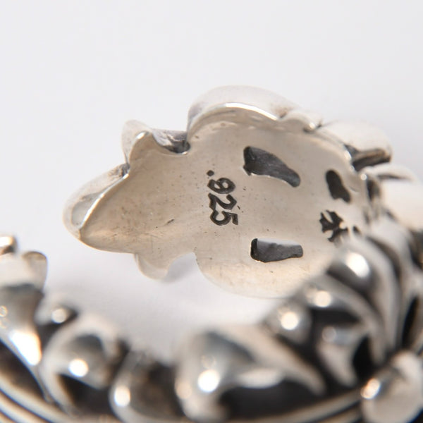 極美品 CHROME HEARTS クロムハーツ ダブルフローラルクロスリング サイズ27号 重量約26.85g 指輪 フローラル クロス アクセサリー シルバー925 中古 4a007043