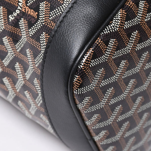 新品同様 GOYARD ゴヤール プティフロ バケット バッグ ブラック ショルダーバッグ コーティングキャンバス カーフスキン 中古 4a006701