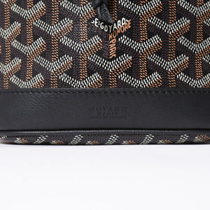 新品同様 GOYARD ゴヤール プティフロ バケット バッグ ブラック ショルダーバッグ コーティングキャンバス カーフスキン 中古 4a006701