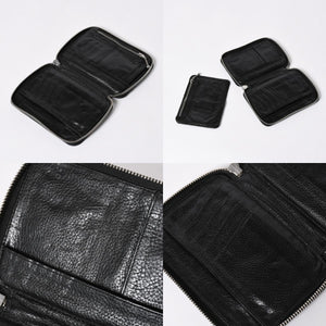 極美品 CHROME HEARTS クロムハーツ 二つ折り財布 財布 バンクローバー レザー ブラック シルバー925 セメタリークロスパッチ 中古 4a006700