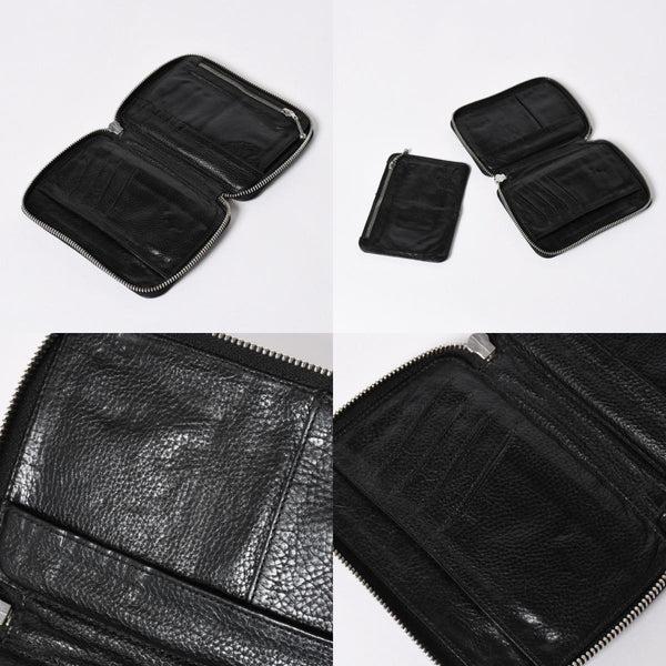 極美品 CHROME HEARTS クロムハーツ 二つ折り財布 財布 バンクローバー レザー ブラック シルバー925 セメタリークロスパッチ 中古 4a006700