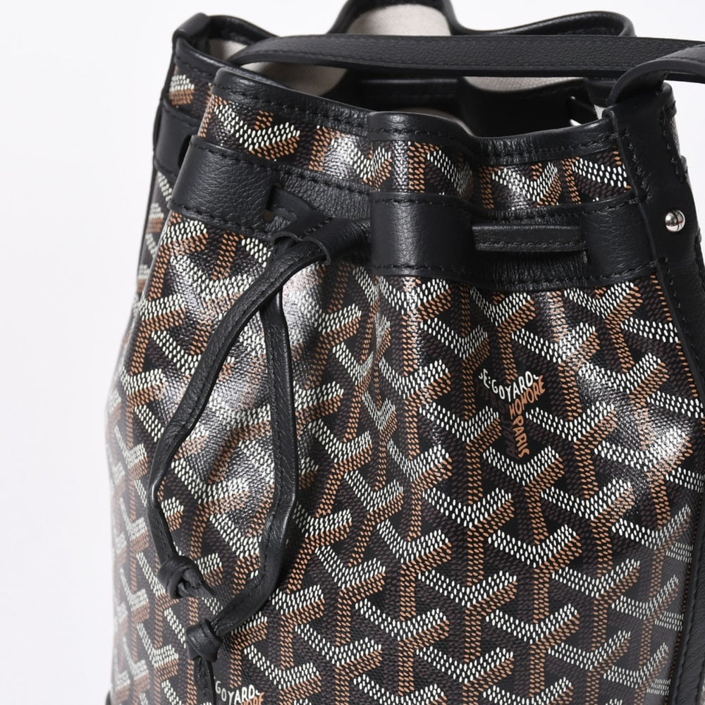 Like new GOYARD Petit Fro bucket bag black shoulder bag coated canvas calfskin used 4a006701