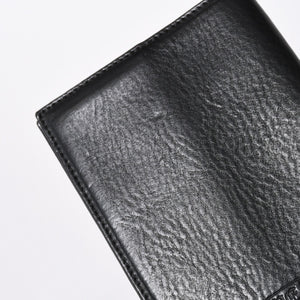 極美品 CHROME HEARTS クロムハーツ パスポートケース パスポートカバー セメタリークロス レザー ブラック 中古 4a006699