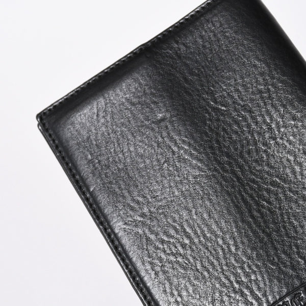 極美品 CHROME HEARTS クロムハーツ パスポートケース パスポートカバー セメタリークロス レザー ブラック 中古 4a006699