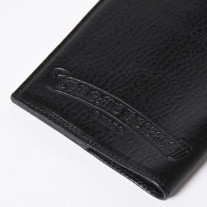 極美品 CHROME HEARTS クロムハーツ パスポートケース パスポートカバー セメタリークロス レザー ブラック 中古 4a006699