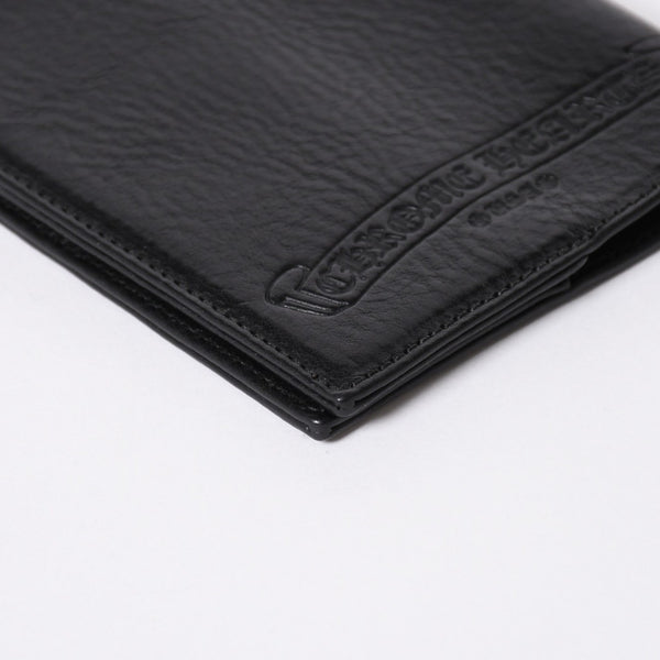 極美品 CHROME HEARTS クロムハーツ パスポートケース パスポートカバー セメタリークロス レザー ブラック 中古 4a006699