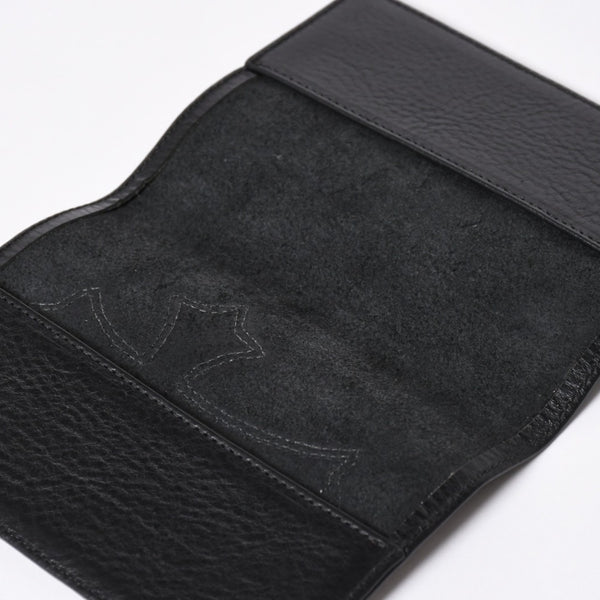 極美品 CHROME HEARTS クロムハーツ パスポートケース パスポートカバー セメタリークロス レザー ブラック 中古 4a006699