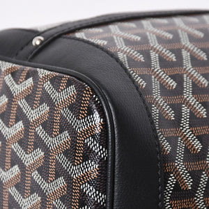 新品同様 GOYARD ゴヤール プティフロ バケット バッグ ブラック ショルダーバッグ コーティングキャンバス カーフスキン 中古 4a006701