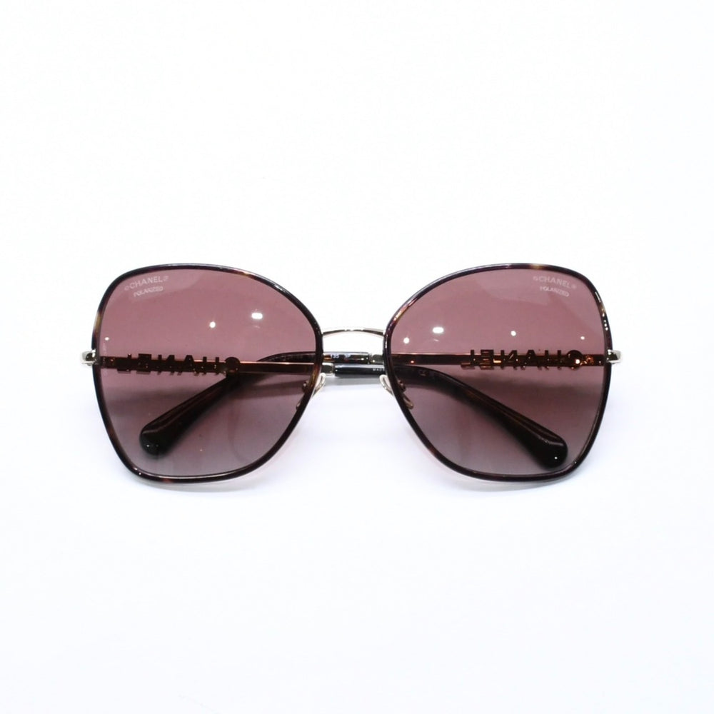 極美品 CHANEL シャネル バタフライ サングラス アイウェア 4283 c.429/S9 サイズ58□17 135 ココマーク べっ甲カラー 中古 4a006613