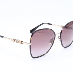 極美品 CHANEL シャネル バタフライ サングラス アイウェア 4283 c.429/S9 サイズ58□17 135 ココマーク べっ甲カラー 中古 4a006613