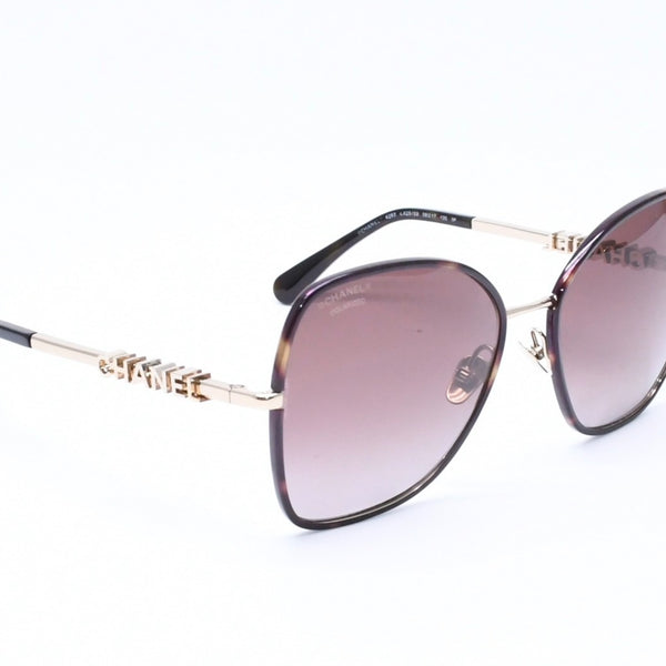 極美品 CHANEL シャネル バタフライ サングラス アイウェア 4283 c.429/S9 サイズ58□17 135 ココマーク べっ甲カラー 中古 4a006613
