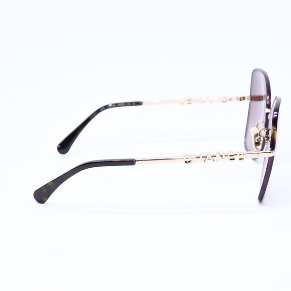 極美品 CHANEL シャネル バタフライ サングラス アイウェア 4283 c.429/S9 サイズ58□17 135 ココマーク べっ甲カラー 中古 4a006613