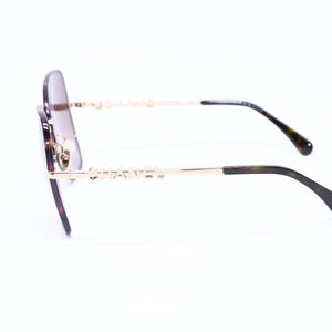 極美品 CHANEL シャネル バタフライ サングラス アイウェア 4283 c.429/S9 サイズ58□17 135 ココマーク べっ甲カラー 中古 4a006613