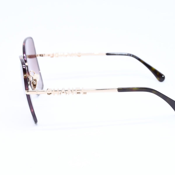 極美品 CHANEL シャネル バタフライ サングラス アイウェア 4283 c.429/S9 サイズ58□17 135 ココマーク べっ甲カラー 中古 4a006613