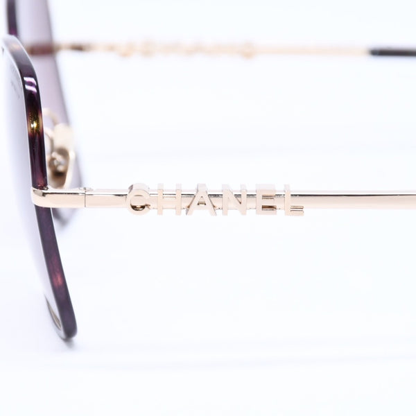 極美品 CHANEL シャネル バタフライ サングラス アイウェア 4283 c.429/S9 サイズ58□17 135 ココマーク べっ甲カラー 中古 4a006613