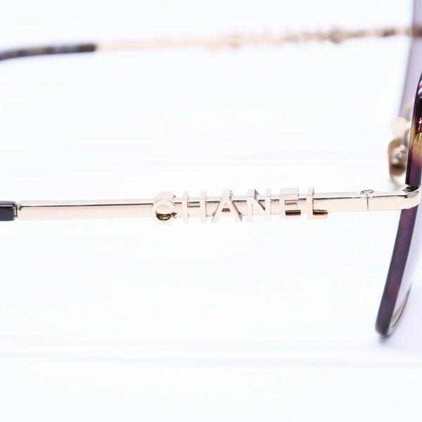 極美品 CHANEL シャネル バタフライ サングラス アイウェア 4283 c.429/S9 サイズ58□17 135 ココマーク べっ甲カラー 中古 4a006613