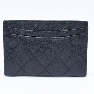 CHANEL シャネル クラシック カードケース 16番台 ココマーク キャビアスキン ブラック ゴールド金具 美品 中古 4a006631