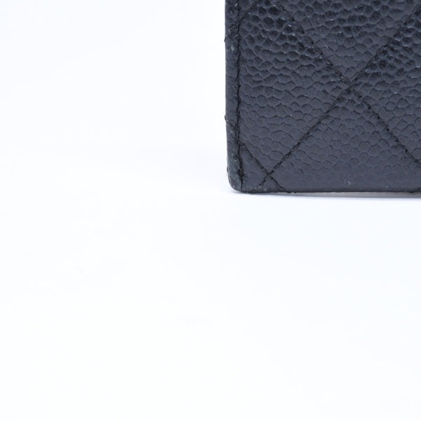 CHANEL シャネル クラシック カードケース 16番台 ココマーク キャビアスキン ブラック ゴールド金具 美品 中古 4a006631