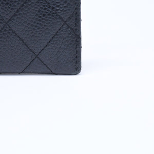 CHANEL シャネル クラシック カードケース 16番台 ココマーク キャビアスキン ブラック ゴールド金具 美品 中古 4a006631