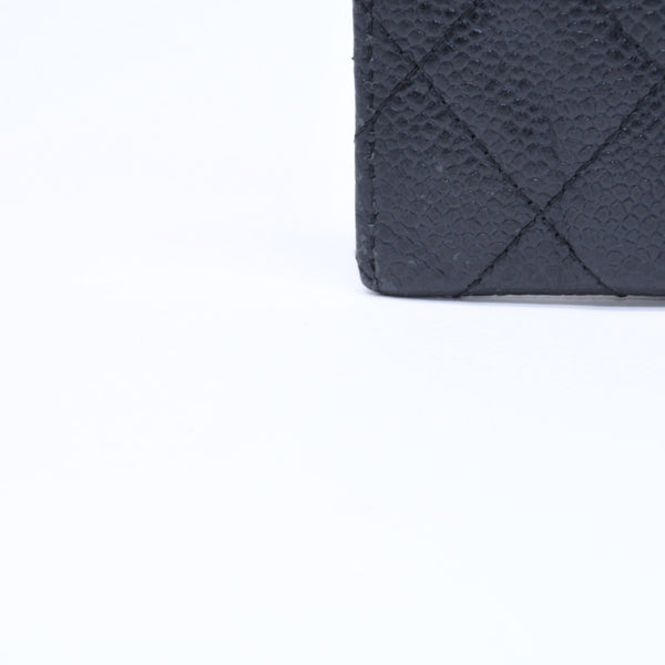 CHANEL シャネル クラシック カードケース 16番台 ココマーク キャビアスキン ブラック ゴールド金具 美品 中古 4a006631