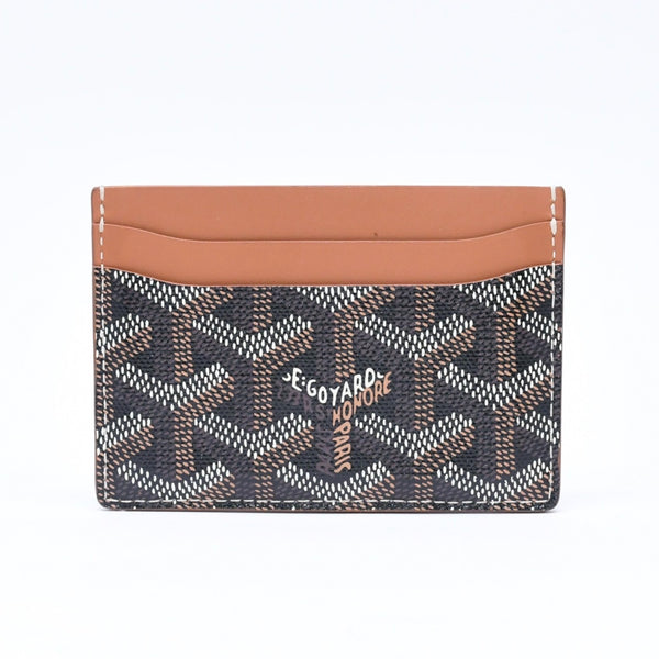極美品 GOYARD ゴヤール サンシュルピス カードケース ブラック ブラウン STSULPPMLTY01CL03X 中古 4a006674