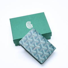極美品 GOYARD ゴヤール マルゼルブ カードケース グリーン MALESHPMLTY09CL09X PVC ヴォーゼルカーフスキン 中古 4a006710