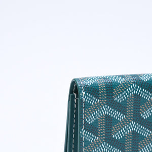極美品 GOYARD ゴヤール マルゼルブ カードケース グリーン MALESHPMLTY09CL09X PVC ヴォーゼルカーフスキン 中古 4a006710