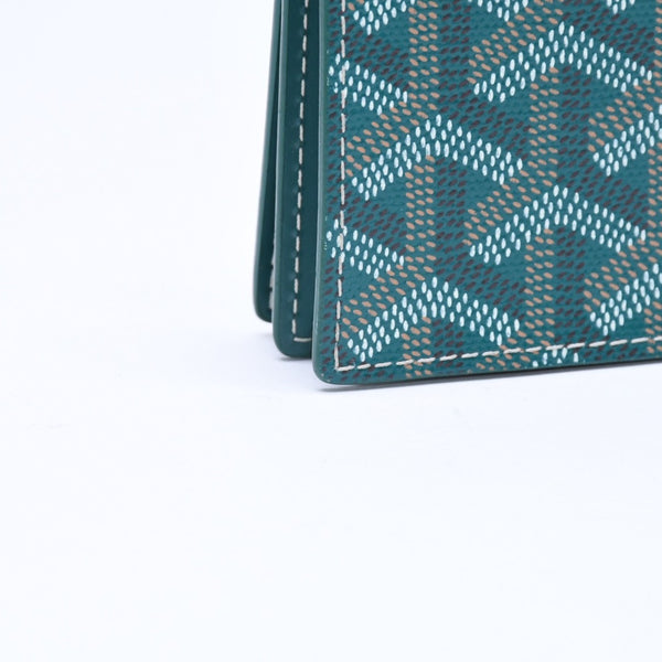 極美品 GOYARD ゴヤール マルゼルブ カードケース グリーン MALESHPMLTY09CL09X PVC ヴォーゼルカーフスキン 中古 4a006710