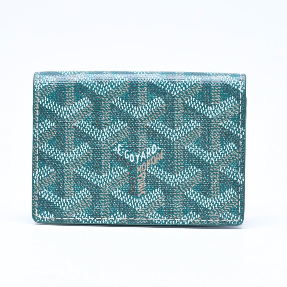 極美品 GOYARD ゴヤール マルゼルブ カードケース グリーン MALESHPMLTY09CL09X PVC ヴォーゼルカーフスキン 中古 4a006710