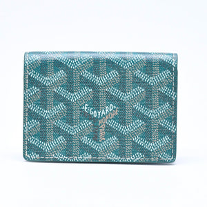 極美品 GOYARD ゴヤール マルゼルブ カードケース グリーン MALESHPMLTY09CL09X PVC ヴォーゼルカーフスキン 中古 4a006710