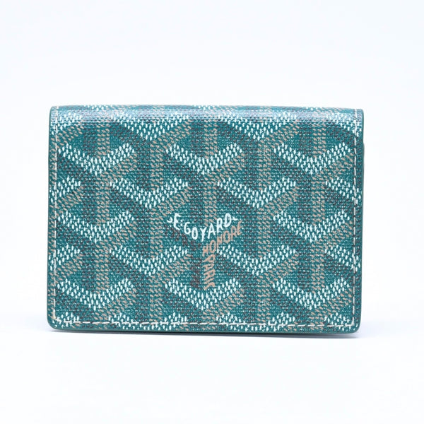 極美品 GOYARD ゴヤール マルゼルブ カードケース グリーン MALESHPMLTY09CL09X PVC ヴォーゼルカーフスキン 中古 4a006710