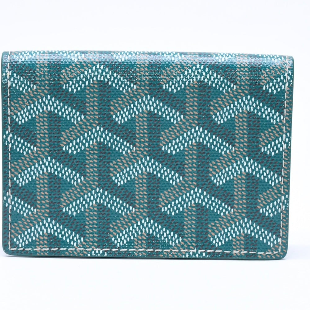 極美品 GOYARD ゴヤール マルゼルブ カードケース グリーン MALESHPMLTY09CL09X PVC ヴォーゼルカーフスキン 中古 4a006710