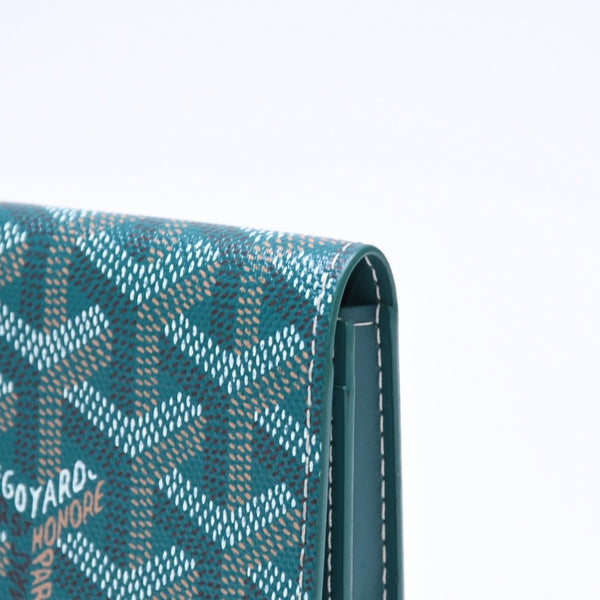 極美品 GOYARD ゴヤール マルゼルブ カードケース グリーン MALESHPMLTY09CL09X PVC ヴォーゼルカーフスキン 中古 4a006710