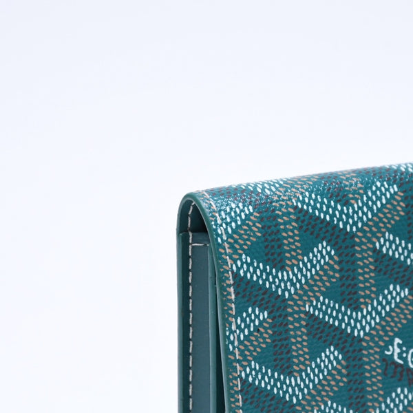 極美品 GOYARD ゴヤール マルゼルブ カードケース グリーン MALESHPMLTY09CL09X PVC ヴォーゼルカーフスキン 中古 4a006710