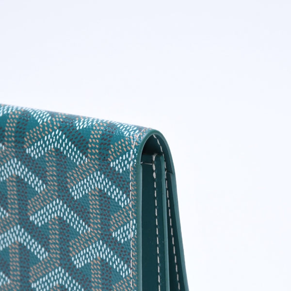 極美品 GOYARD ゴヤール マルゼルブ カードケース グリーン MALESHPMLTY09CL09X PVC ヴォーゼルカーフスキン 中古 4a006710