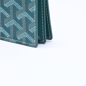 極美品 GOYARD ゴヤール マルゼルブ カードケース グリーン MALESHPMLTY09CL09X PVC ヴォーゼルカーフスキン 中古 4a006710